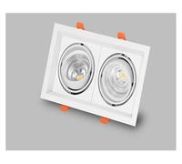 Générique Lustre, Black or white downlight with 12w one head 24w two led three heads 36w long ceiling spot light fast delivery(White,Two head white)