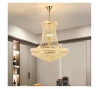 Générique Lustre, Crystal Gold Chandelier Dining Room Living Lamp Duplex Villa Stair Luxurious Atmosphere Simple Bedroom(Cold,Diameter80CM H90CM)