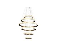 Générique Lustre, Dimmable LED or Chrome noir 1-6 couche marbre Suspension lustre éclairage Luminaire Lampen for salon(Neutral,6 ring)