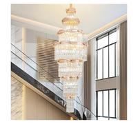 Générique Lustre, Duplex Villa Large Chandelier High-Rise Building Middle High-End French Light Luxury Crystal LivingRoom Main Lamp(Cold,Dia80CM H300CM)