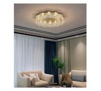 Générique Lustre, Gold/Silver Light Luxury Wave Rectangle Dining Room Aisle Crystal Ceiling Round Entry Living Bedroom K9(Gold,Cold,Round D50)