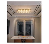 Générique Lustre, Gold/Silver Light Luxury Wave Rectangle Dining Room Aisle Crystal Ceiling Round Entry Living Bedroom K9(Silver,Cold,Square L90cm)