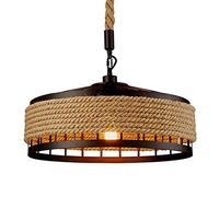Générique Lustre Industriel Rétro, Lampe en Métal Dinterface E27, Plafonnier Décoratif en Corde De Chanvre, éclairage De Scène De Bar De Salon, Lampe Rétro De Puissance 60w