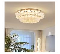 Générique Lustre, Living Room Crystal Ceiling Lamp French Princess Style Master Bedroom Light Luxury Round/Rectangular Dining Hot(Diameter80CM 2Layers,Change)