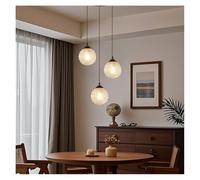 Générique Lustre, Lustre de style nordique en fer forgé et verre, lampe table à trois têtes avec intensité variable, idéale for la salle manger offrant un éclairage créatif luxueux(Long 60cm-3 heads)