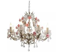 Générique Lustre, Lustre romantique for chambre de princesse, fille, bouquet fleurs, lampe pétale couleur crème, lustre moderne et chaleureux for salon ou(8 Light,3 color temperature)