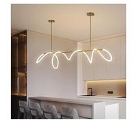 Générique Lustre, Modern Long Hose LED Chandelier Adjustable Suspension Pendant Light for Dining Table Kitchen Island Bar Restaurant(Remote,Gold 150 cm)