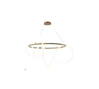 Générique Lustre, Modern Long Hose LED Chandelier Adjustable Suspension Pendant Light for Dining Table Kitchen Island Bar Restaurant(Neutral,Round 60 cm)