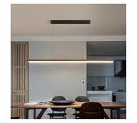 Générique Lustre moderne, Lustre de restaurant minimaliste nordique, lampe à bande LED moderne for, bureau, étude, table manger, suspension(Black-L150CM)