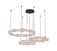 Générique Lustre moderne, Lustre LED minimaliste italien for salon, style platine, lumière moderne et luxueuse, anneau lumineux for salle à manger ou(3-color light,3 circles)