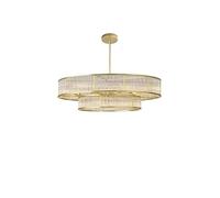 Générique Lustre moderne, Lustre rond en cristal, style post-moderne, for salon minimaliste ou hall de villa. Suspension à double tige verre(Tri colored light,D100cm H30cm)