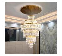Générique Lustre moderne, Modern Crystal stair chandelier lights indoor lighting Ceiling lamp hanging light led Chandeliers for living room lightin(6 rings,Cold)