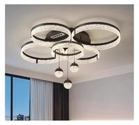 Générique Lustre moderne, Modern dine dining room Pendant lights indoor lighting Ceiling lamp hanging light led Chandeliers for living lightin(Black 110cm,Remote)