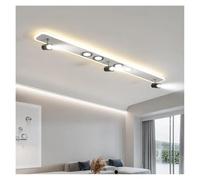 Générique Lustre moderne, Plafonnier LED créatif minimaliste nordique for salon, vestiaire, décoration, sans bande lumineuse principale(Dimmable remote,White L150x15cm)