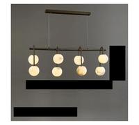 Générique Lustre, Natural Marble Balls Chandelier Hanging Lamp Dining Room Kitchen Island Luxury Pendant Light Stone Modern Design Decoration(L100cm Black,Warm)