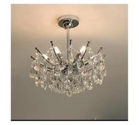 Générique Lustre, Simple Chrome-Plated Light Luxury Crystal Small Chandelier Bedroom Creative Children's Room Corridor Cloakroom High-End Lamp(Cold,Dia40cm H22cm)