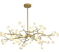 Générique Lustre Spoutnik Traditionnel en métal doré G4, luminaire Suspendu Moderne du Milieu du siècle, plafonnier luciole réglable, Compatible,Style Minimaliste