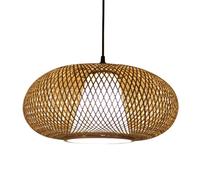 Générique Lustres, Bamboo Lamp Ceiling Lamp Bamboo Basket Lamp Shade Hanging Lamp Farmhouse Lighting Fixtures Handmade Nordic Wicker Lamp, for Garden, Dining Room, Study, Bedroom(35Cm/13.7In)