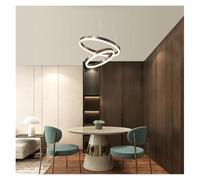 Générique Lustres de plafond LED ronds luxe for salon, salle à manger, escalier, lampe suspendue moderne, luminaires décoratifs for la maison,Lustres(Brown 2 ring 60 80)