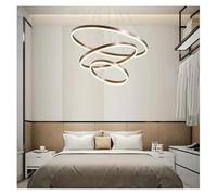 Générique Lustres de plafond LED ronds luxe for salon, salle à manger, escalier, lampe suspendue moderne, luminaires décoratifs for la maison,Lustres(Brown 3 ring 40 60 80)