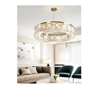 Générique Lustres, Luxury Crystal Pendant Light LED Home Ceiling Chandelier Bedroom Neo-classical Gold Chrome Hanging Lamp Living Room Lustres(100cm,GOLD_NEUTRAL)