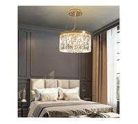 Générique Lustres, Luxury Crystal Pendant Light LED Home Ceiling Chandelier Bedroom Neo-classical Gold Chrome Hanging Lamp Living Room Lustres(40cm,CHROME_NEUTRAL)
