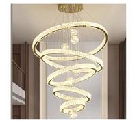 Générique Lustres, Moderne cristal salon suspension éclairage intérieur plafonnier pendentif LED lumière(5 rings large,Remote)