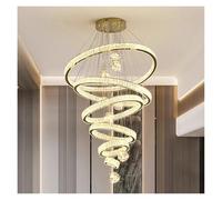 Générique Lustres, Moderne cristal salon suspension éclairage intérieur plafonnier pendentif LED lumière(6 rings large,Remote)