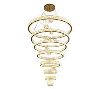 Générique Lustres, Moderne cristal salon suspension éclairage intérieur plafonnier pendentif LED lumière(8 rings,Remote)