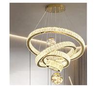 Générique Lustres, Moderne cristal salon suspension éclairage intérieur plafonnier pendentif LED lumière(4 rings large,Remote)
