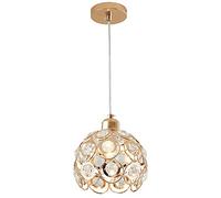 Générique Lustres, Suspension circulaire en cristal Iron Art 1 lumière réglable moderne plafonnier lustre luminaire E26/E27 base siège lampe suspendue adaptée au bar comptoir restaurant lit