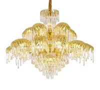 Générique Lustres, Suspension en cristal de luxe moderne, style européen classique, for salon, restaurant, villa, hall, duplex, escalier(15 head,Neutral light)