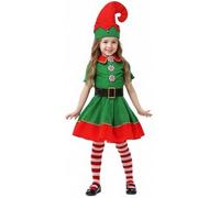 Générique Lutin Farceur De Noel Costume Lutin De NoëL pour Enfants - DéGuisement Elfe pour Filles Et GarçOns - Tenue Parent-Enfant pour FêTe Et Carnaval