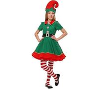 Générique Lutin Farceur De Noel Costume Lutin De NoëL pour Enfants - DéGuisement Elfe pour Filles Et GarçOns - Tenue Parent-Enfant pour FêTe Et Carnaval