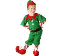 Générique Lutin Farceur De Noel Costume Lutin De NoëL pour Enfants - DéGuisement Elfe pour Filles Et GarçOns - Tenue Parent-Enfant pour FêTe Et Carnaval