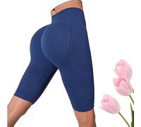 Générique Luveon Slimmove 3D Anti Cellulite Short Leggings, High Waisted Compression Push Up Shaping Yoga Fitness Pants for Women (Blue,Grand)