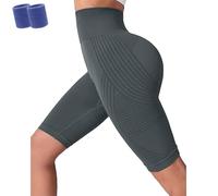 Générique Luveon Slimmove 3D Anti Cellulite Short Leggings, Luveon High Waisted Compression Push-Up Sculpting Yoga Fitness Pants (Gray,m)