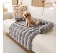 Générique Luxurious Cozy Dog Couch Bed, Plush Dogs Mat for Furniture Protector and Car, Non Slip Washable Calming Winter Thickened Pet Bed with Pillows for Large Medium Small Dogs/Cats