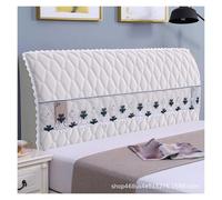 Générique Luxurious Velvet Stretch Headboard Protector Quilted Washable Sofa Cover with Storage Bag, Universal Fit for Bedroom Decor and Furniture Care(White,200cm)