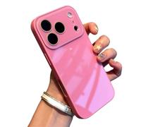 Générique Luxury Crystal Texture Mobile Phone Case, Skin-Feeling Solid Color Protective Cover, Full-Coverage Lens Design for iPhone 17/16/15/14/13 Pro Max Air Series