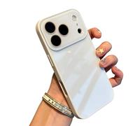 Générique Luxury Crystal Texture Mobile Phone Case, Skin-Feeling Solid Color Protective Cover, Full-Coverage Lens Design for iPhone 17/16/15/14/13 Pro Max Air Series