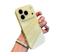Générique Luxury Crystal Texture Mobile Phone Case, Skin-Feeling Solid Color Protective Cover, Full-Coverage Lens Design for iPhone 17/16/15/14/13 Pro Max Air Series