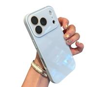 Générique Luxury Crystal Texture Mobile Phone Case, Skin-Feeling Solid Color Protective Cover, Full-Coverage Lens Design for iPhone 17/16/15/14/13 Pro Max Air Series