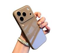 Générique Luxury Crystal Texture Mobile Phone Case, Skin-Feeling Solid Color Protective Cover, Full-Coverage Lens Design for iPhone 17/16/15/14/13 Pro Max Air Series