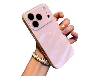 Générique Luxury Crystal Texture Mobile Phone Case, Skin-Feeling Solid Color Protective Cover, Full-Coverage Lens Design for iPhone 17/16/15/14/13 Pro Max Air Series