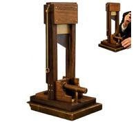 Générique Luxury Desktop Cigar Cutter,Vintage Guillotine-Style Cutter with Wood & Metal Display Base,Unique Tabletop Manual Trimmer Tool Accessory,for Cigar Lounge Home Bar Decor