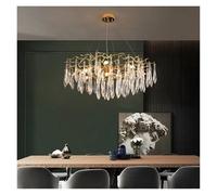 Générique Luxury Glass Drop Ceiling Chandeliers LED Lights Post-Modern Gold Pendant Hanging Light For Dining Room Living Room