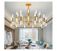 Générique Luxury Multi-Head Branch Design Ceiling Chandelier Gold/Black LED Art Dining Living Room Restaurant Decorate Lighting Fixtures(Cold White,Gold 40 heads)