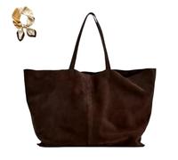 Générique Luxury Suede Tote Bag for Women,Large Capacity Slouchy Versatile Shoulder Bag,Casual Vintage Hobo Handbag