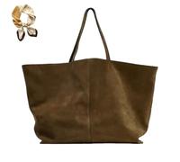 Générique Luxury Suede Tote Bag for Women,Large Capacity Slouchy Versatile Shoulder Bag,Casual Vintage Hobo Handbag